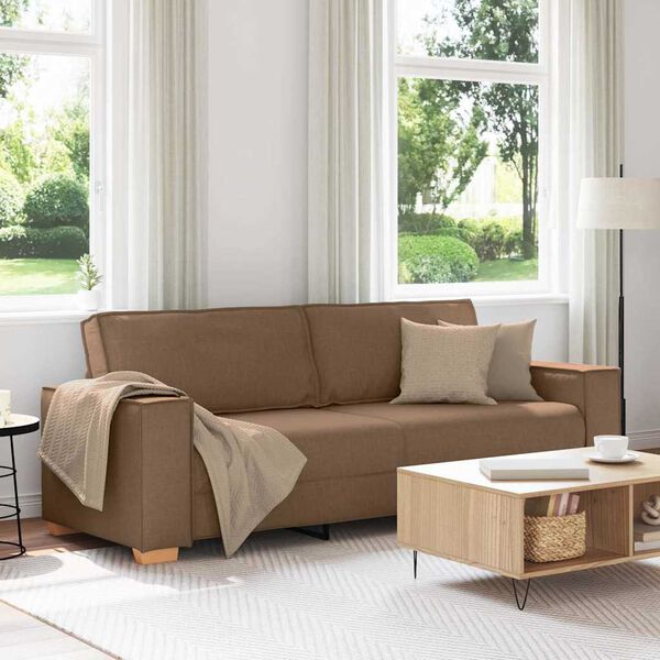 vidaXL Canapé 3 places Marron 180 cm Tissu