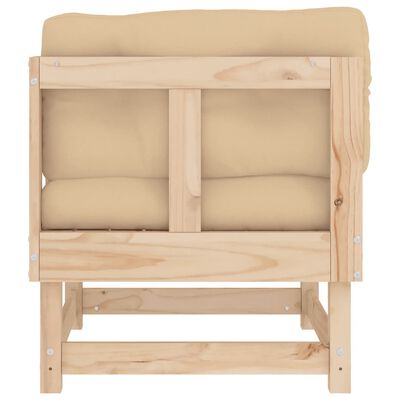 vidaXL Canapé d'angle avec coussins bois de pin solide