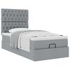 vidaXL Lit ottoman avec matelas gris clair 100x200 cm tissu