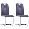 vidaXL Chaises &agrave; manger cantilever lot de 2 gris similicuir daim