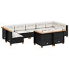vidaXL Salon de jardin 9 pcs avec coussins noir r&eacute;sine tress&eacute;e