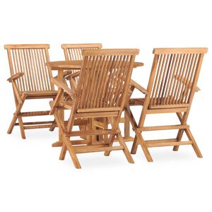 vidaXL Ensemble &agrave; manger d'ext&eacute;rieur pliable 5 pcs Bois solide de teck