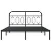 vidaXL Cadre de lit métal sans matelas avec tête de lit noir 135x190cm