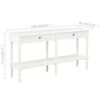 vidaXL Buffet blanc 150x35x77 cm bois massif