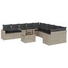 vidaXL Salon de jardin 11 pcs avec coussins gris clair r&eacute;sine tress&eacute;e