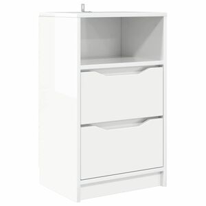 vidaXL Table de chevet Blanc brillant 40 x 30 x 67 cm