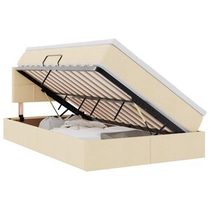 vidaXL Lit avec rangement et matelas avec matelas Cr&egrave;me 120 x 200 cm