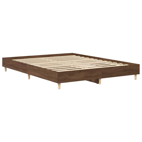 vidaXL Cadre de lit sans matelas ch&ecirc;ne marron 140x200 cm