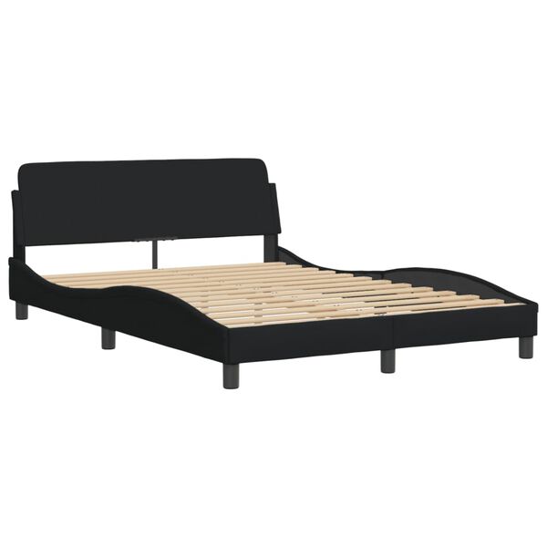 vidaXL Lit avec matelas Dover noir 140x190 cm tissu