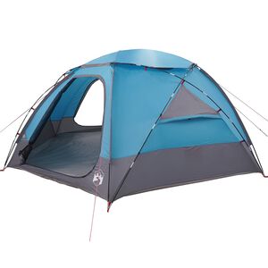 vidaXL Tente en d&ocirc;me avec housse imperm&eacute;able amovible Bleu 8 personnes