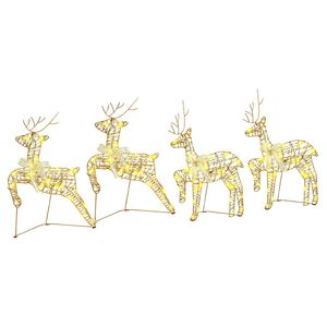 vidaXL Rennes LED 4 pc 80 LED Dor&eacute; 44 x 18 x 65,5 cm PET
