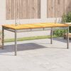 vidaXL Table de jardin gris 180x90x75 cm r&eacute;sine tress&eacute;e et bois acacia