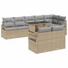 vidaXL Ensemble de canap&eacute; de jardin 9 pc Beige Poly rotin