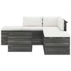 vidaXL Salon palette de jardin 6 pcs avec coussins Bois de pin massif