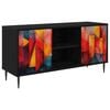 vidaXL Meuble TV HEESCH 102 x 33 x 51 cm Ch&ecirc;ne noir Bois d'ing&eacute;nierie