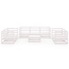 vidaXL Salon de jardin 8 pcs Blanc Bois de pin massif