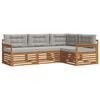 vidaXL Ensemble de canap&eacute;s d'ext&eacute;rieur 4 pc Gris Naturel et Clair