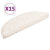 vidaXL Tapis d'escalier 15 pi&egrave;ces 56 x 17 x 3 cm Blanc Demi-rond