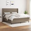 vidaXL Sommier &agrave; lattes de lit avec matelas Taupe 160x200 cm Tissu