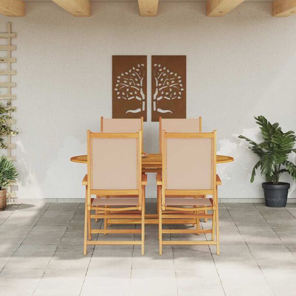vidaXL Ensemble de salle à manger pour jardin 5 pcs Beige
