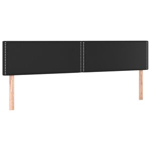 vidaXL T&ecirc;tes de lit 2 pcs Noir 90x5x78/88 cm Similicuir