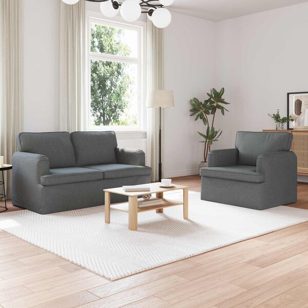 vidaXL Canap&eacute; 120cm 2 pcs Gris fonc&eacute; M&eacute;tал