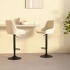 vidaXL Tabourets de bar lot de 2 cr&egrave;me velours
