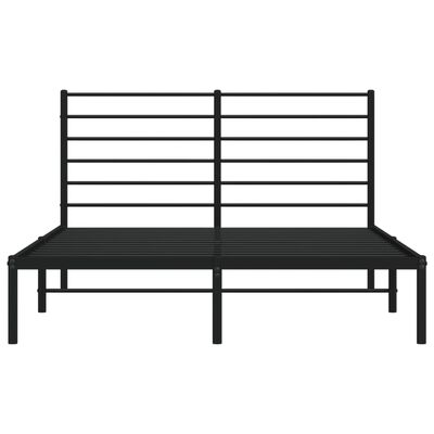 vidaXL Cadre de lit métal sans matelas avec tête de lit noir 150x200cm