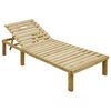 vidaXL Chaise longue avec coussin cr&egrave;me Bois de pin impr&eacute;gn&eacute;