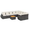 vidaXL Salon de jardin 10 pcs avec coussins noir r&eacute;sine tress&eacute;e