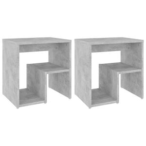 vidaXL Tables de chevet 2 pcs gris b&eacute;ton 40x30x40 cm bois d'ing&eacute;nierie