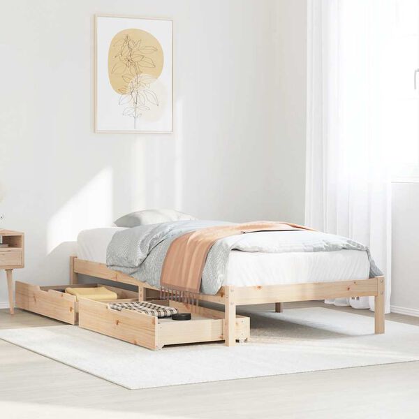 vidaXL Cadre de lit sans matelas 100x200 cm bois massif de pin