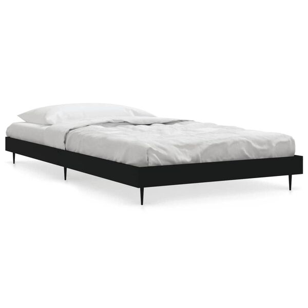 vidaXL Cadre de lit sans matelas noir 100x200 cm bois d'ing&eacute;nierie