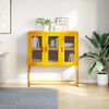 vidaXL Buffet jaune moutarde 100,5x39x107 cm acier laminé à froid