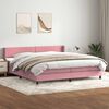 vidaXL Sommier &agrave; lattes de lit avec matelas rose 180x220 cm velours