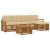 vidaXL Ensemble de canap&eacute;s d'ext&eacute;rieur 6 pc Naturel et Beige