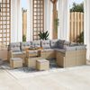 vidaXL Ensemble de canap&eacute; de jardin 12 pcs Beige Poly rotin