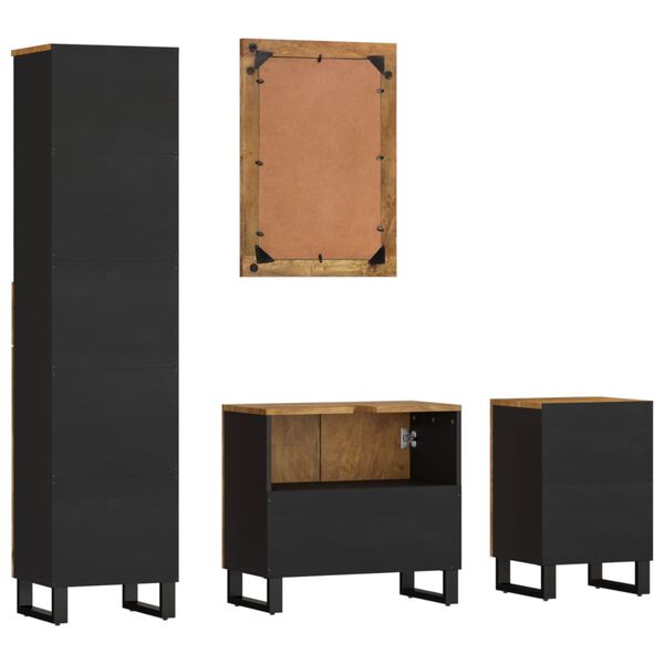 vidaXL Ensemble de meubles de salle de bain 4 pcs bois manguier massif