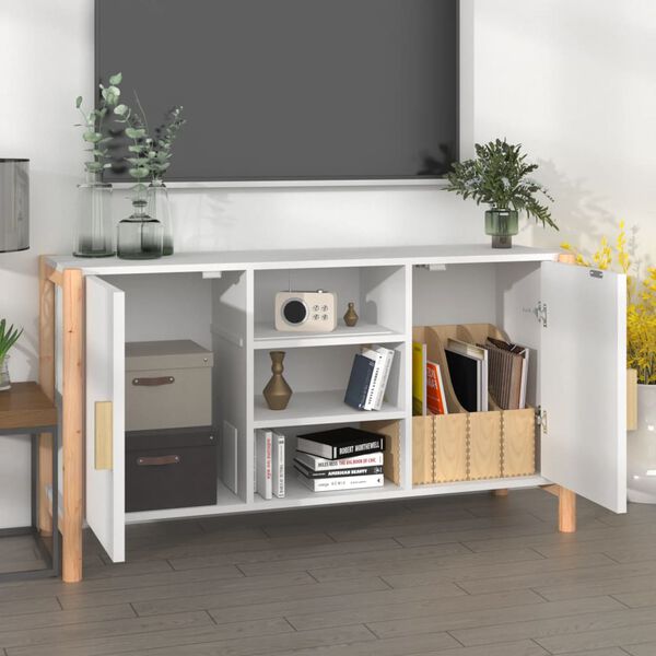 vidaXL Buffet Blanc 107x38x60 cm Bois d'ing&eacute;nierie