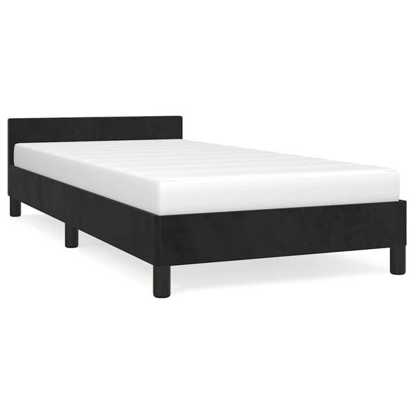 vidaXL Cadre de lit et t&ecirc;te de lit sans matelas noir 80x200 cm velours
