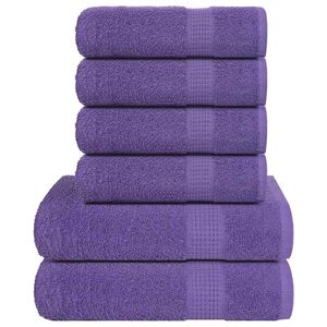 vidaXL Ensemble de serviettes FROGN 6 pcs violet 360 g/m&sup2;