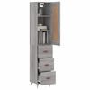 vidaXL Buffet haut Sonoma gris 34,5x34x180 cm Bois d'ing&eacute;nierie