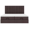 VidaXL Cadre de lit ottoman avec matelas marron fonc&eacute; 200x200 cm tissu