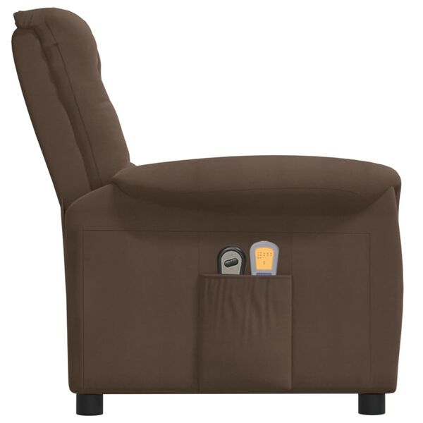 vidaXL Fauteuil &eacute;lectrique de massage Marron Tissu microfibre