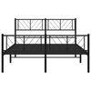 vidaXL Cadre de lit métal sans matelas avec pied de lit noir 120x200cm
