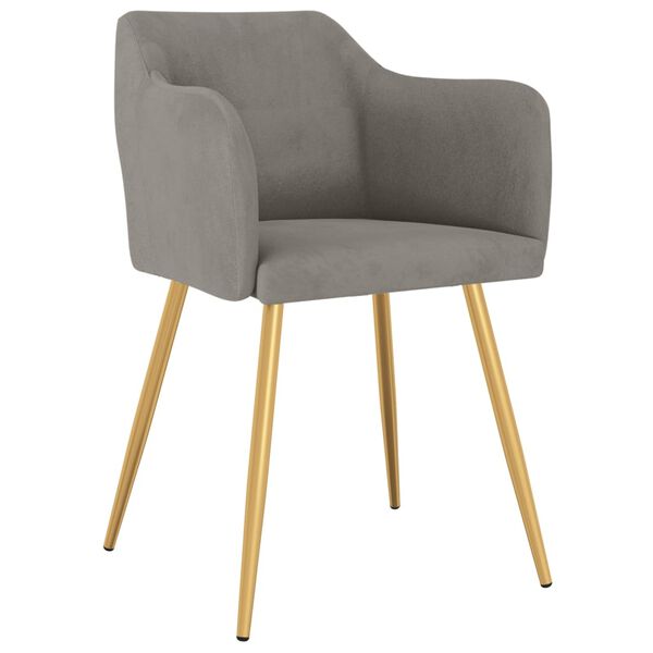 vidaXL Chaises &agrave; manger lot de 6 gris clair velours