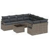 vidaXL Ensemble de Canap&eacute;s avec coussin 9 pcs Gris polyrotin