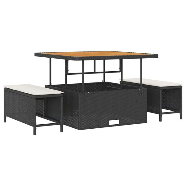 vidaXL Ensemble de canap&eacute; de jardin 17 pcs Noir et Cr&egrave;me polyrotin