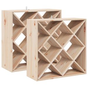 vidaXL &Eacute;tag&egrave;re &agrave; vin 2 pcs Naturel 62 x 25 x 62 cm Pin massif