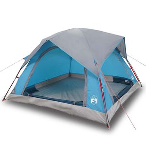vidaXL Tente de camping de cabine 4 personnes bleu imperm&eacute;able